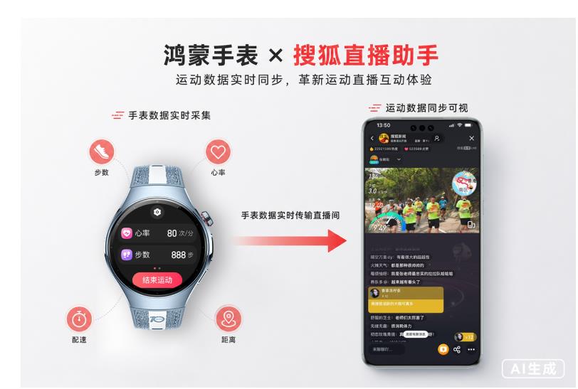 鸿蒙手表×搜狐直播助手:运动数据实时同步,革新运动直播互动体验