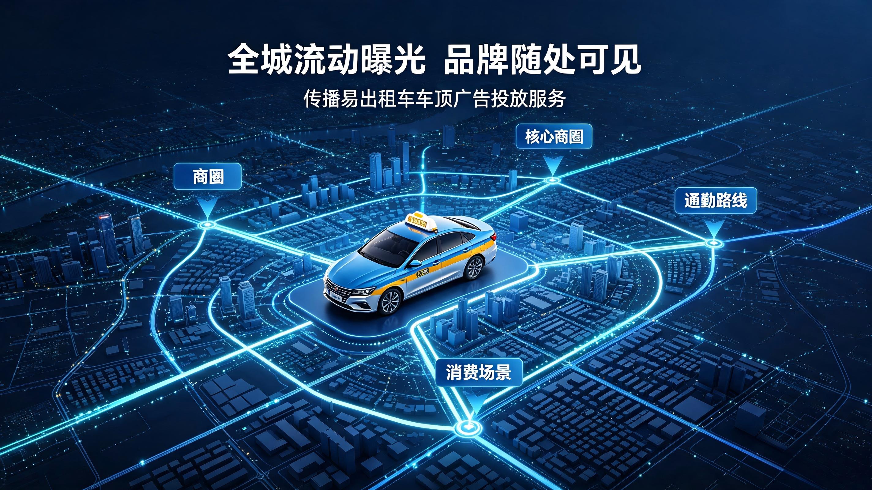 出租车车顶广告投放找传播易 出租车车顶广告投放找传播易